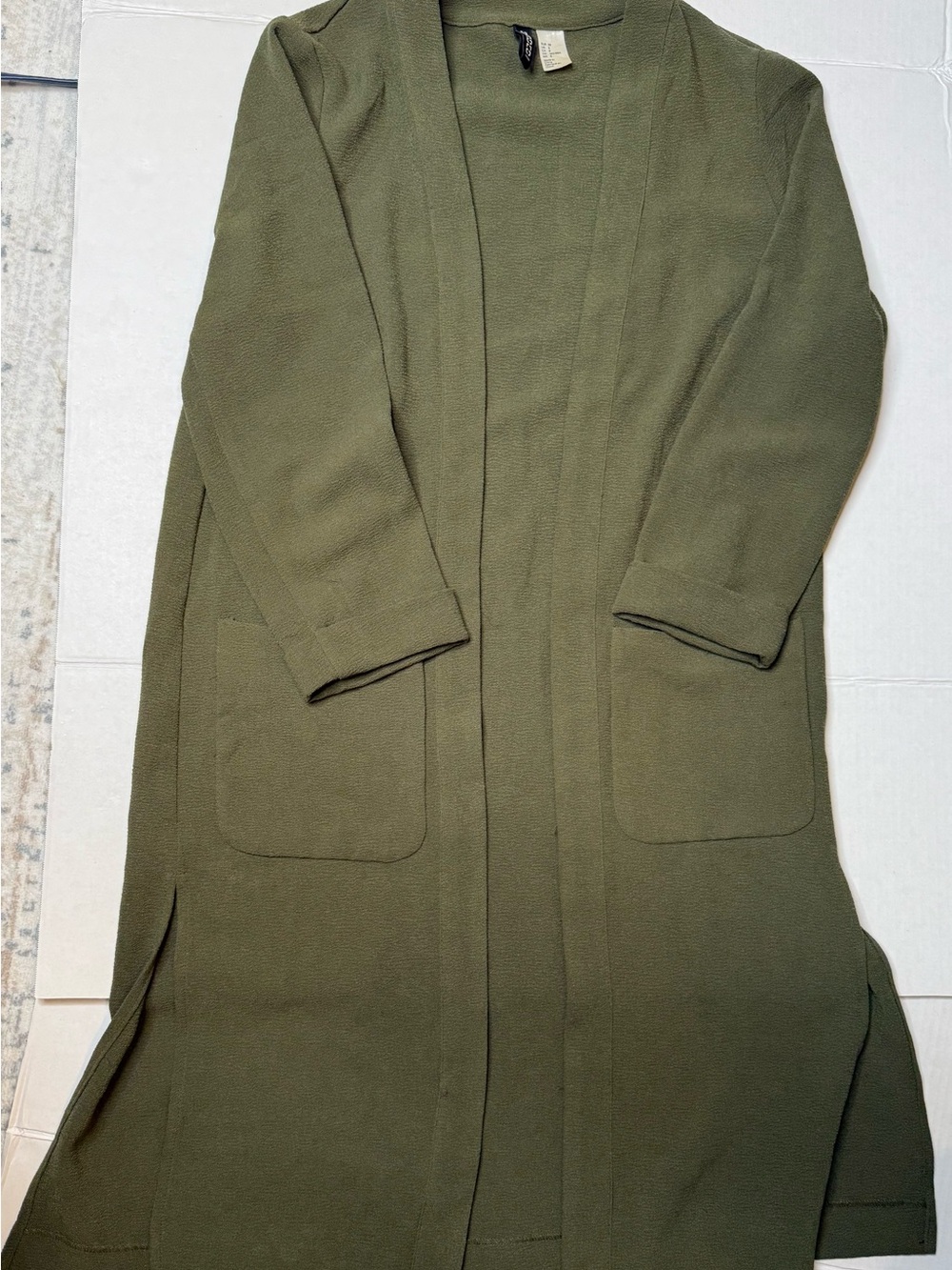 Divided H &M Ladies Duster Style Blazer size 8 green